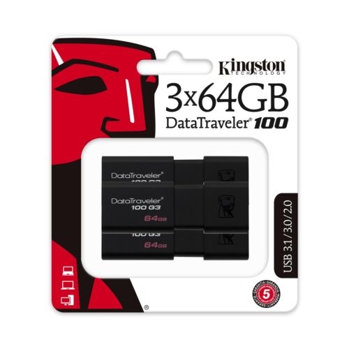 Kingston USB Stick DataTraveler 100 G3 3 x 64GB Flash Drive Speicherstick Memory
