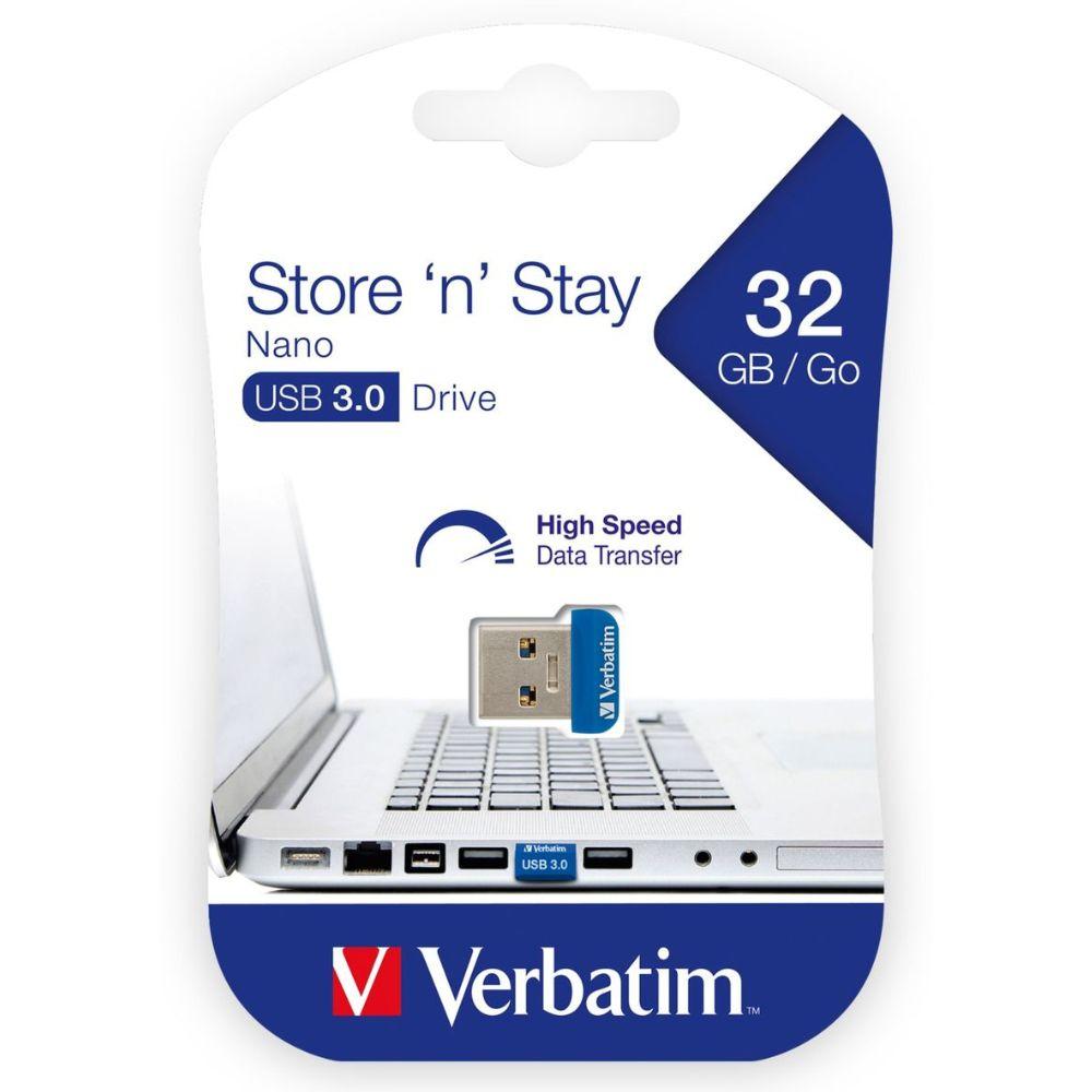  Verbatim USB-Stick 32 GB 3.0 Nano Store'n Stay