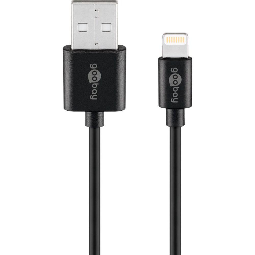 Goobay Lightning auf USB Lade- und Synchronisationskabel Schwarz 1m