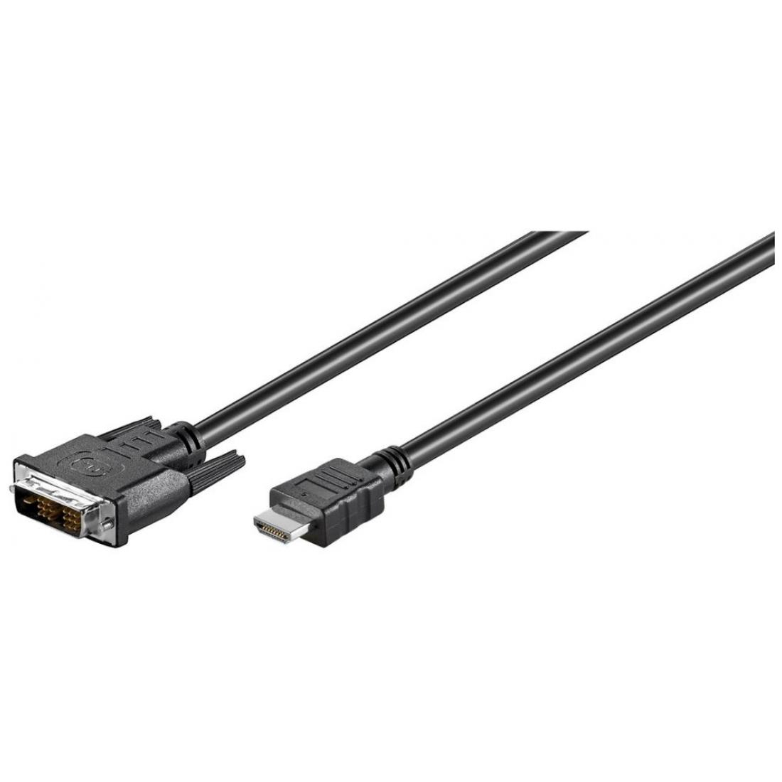 Goobay HDMI-Kabel -  Modell: DVI-D auf HDMI-Kabel vernickelt, schwarz -  Länge: 1m