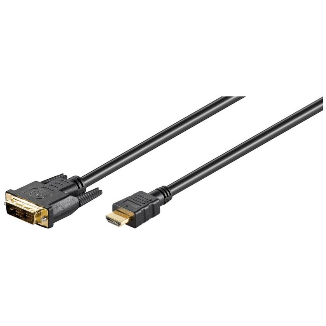 Goobay HDMI-Kabel -  Modell: DVI-D auf HDMI-Kabel vergoldet, schwarz -  Länge: 3m