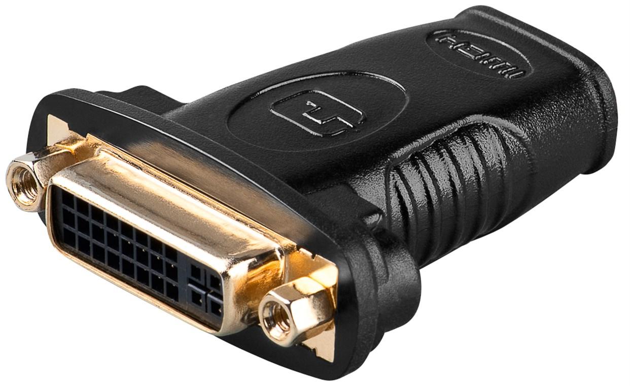  HDMI/DVI-I Adapter, vergoldet HDMI-Buchse (Typ A) > DVI-I-Buchse Dual-Link (24+5 pin) 