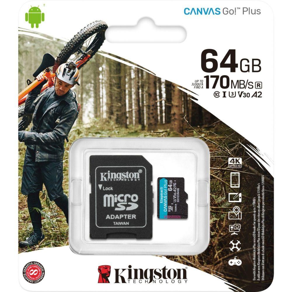 Kingston MicroSD-SDHC-Karte Canvas Go Plus 64GB inkl. Adapter