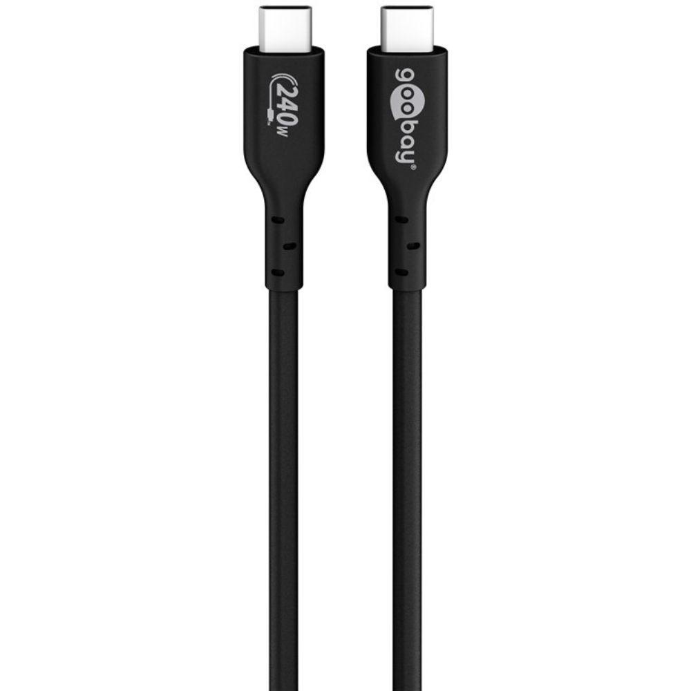 Goobay USB-C auf USB-C Lade- und Synchronisationskabel 240W Schwarz 1m