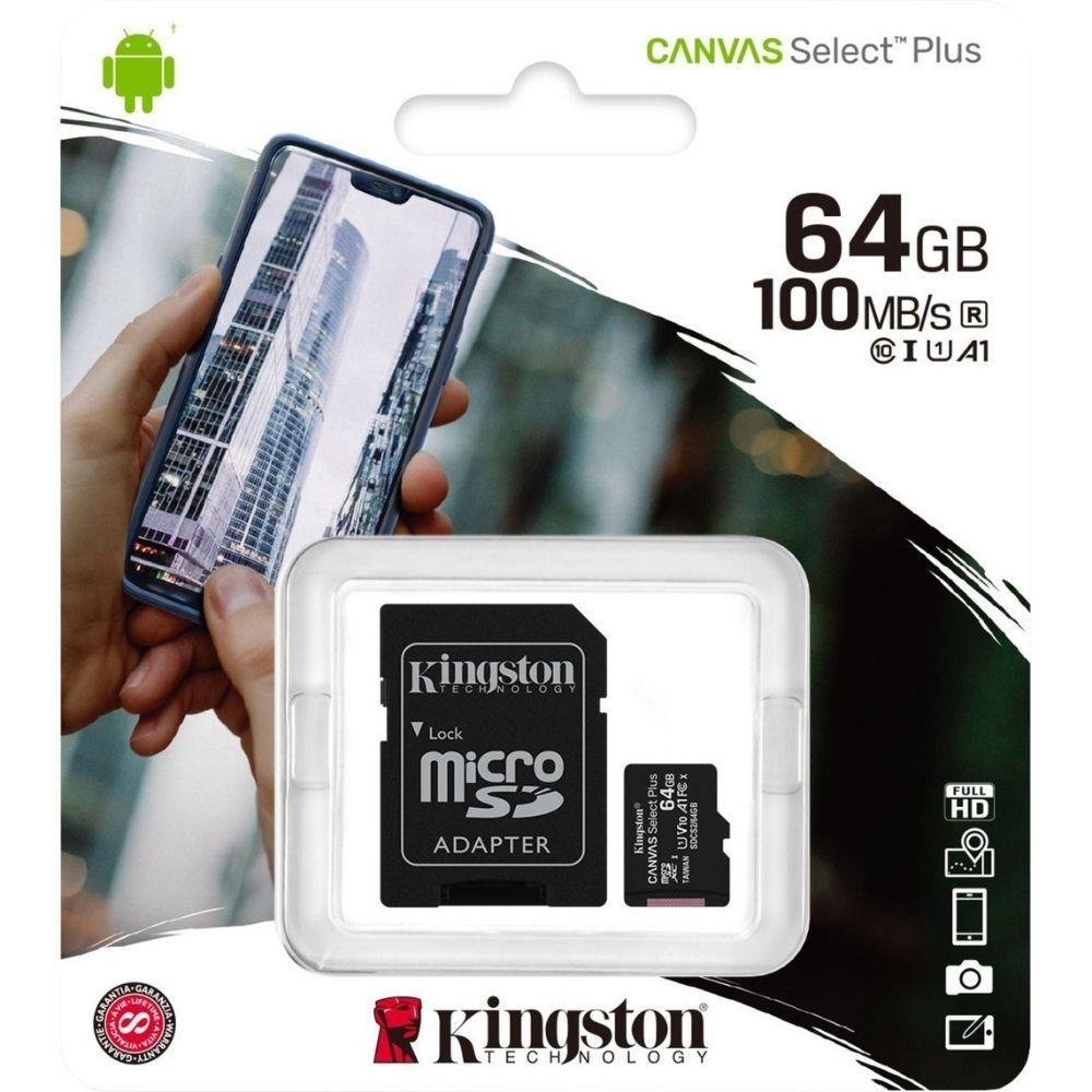 Kingston MicroSD-SDHC-Karte Canvas Select Plus 64GB inkl. Adapter